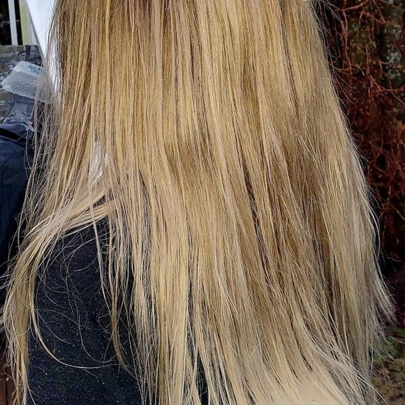 100% Human hair wig long ombre baleyage darker top Lace Front 22\